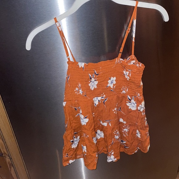 ‼️CLEARANCE‼️Orange Floral Spaghetti Strap 🤍🧡 - Picture 13 of 14